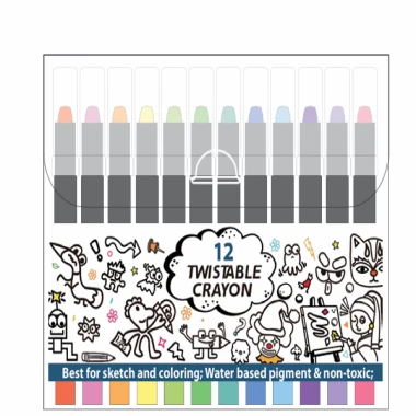 12 kleuren gelkrijtset
